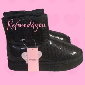 Juicy Couture - ‘Black Sequin - ankle height’ Booties. SZ: Various. NWT. Firm!